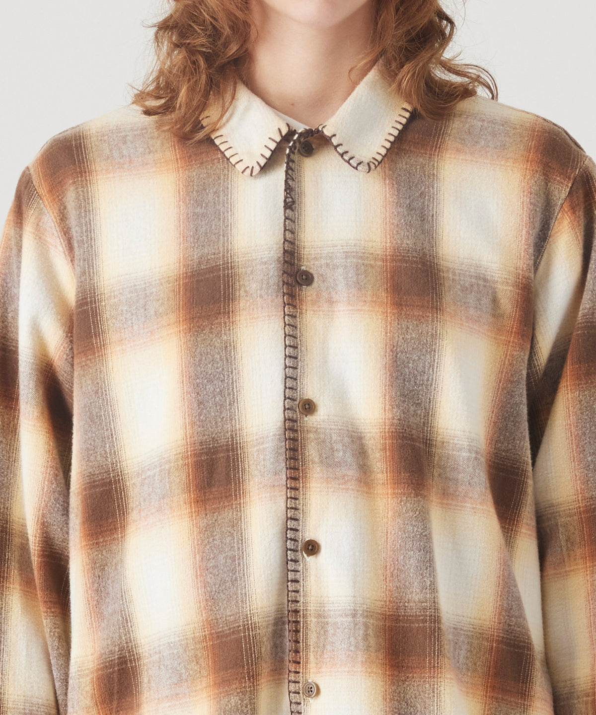 OMBRE BLANKET STITCH SHIRT