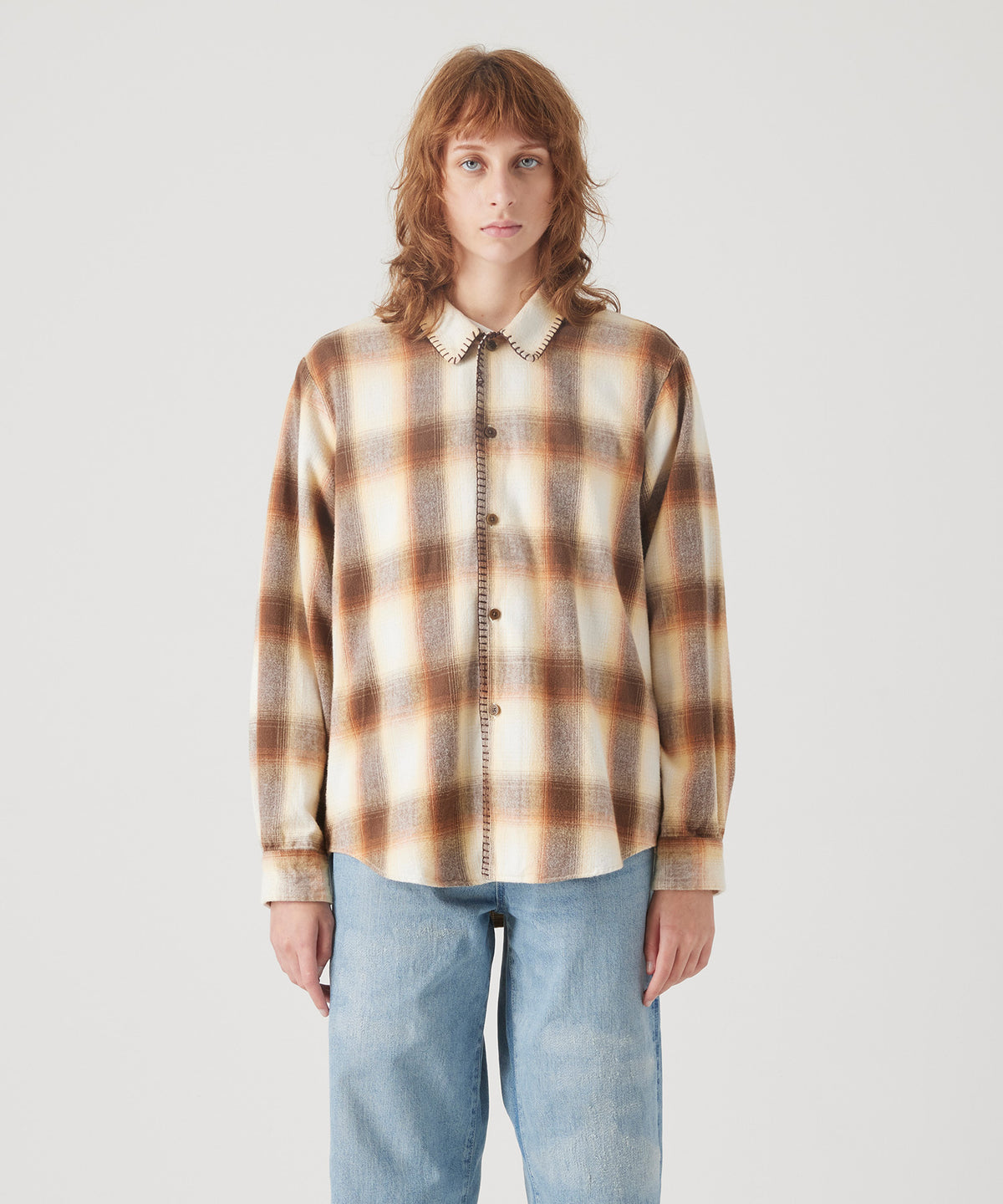 OMBRE BLANKET STITCH SHIRT