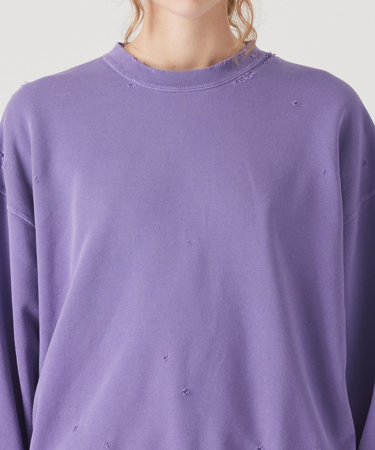 MORE DAMAGE WASHED CREW NECK SWEAT