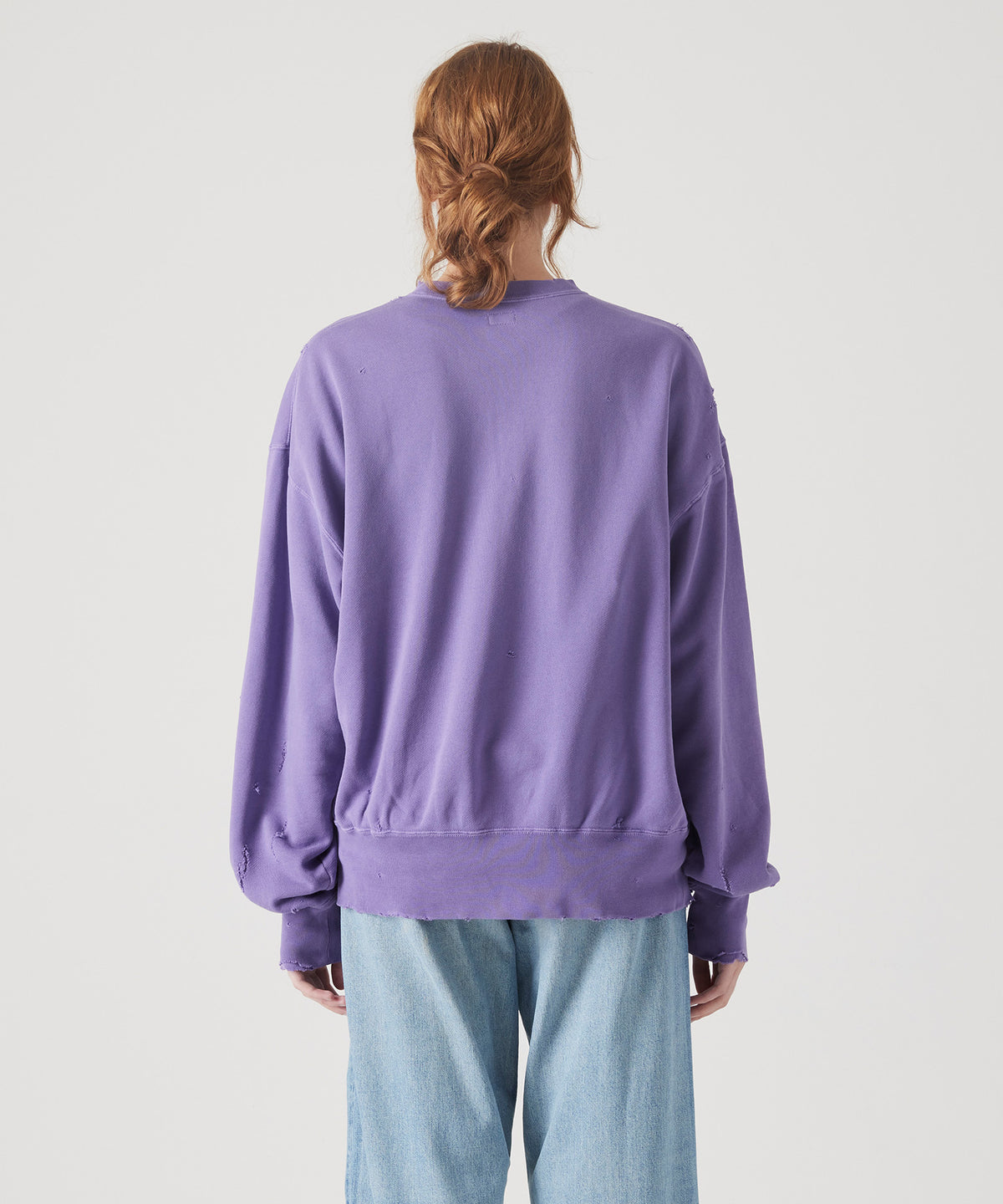 MORE DAMAGE WASHED CREW NECK SWEAT