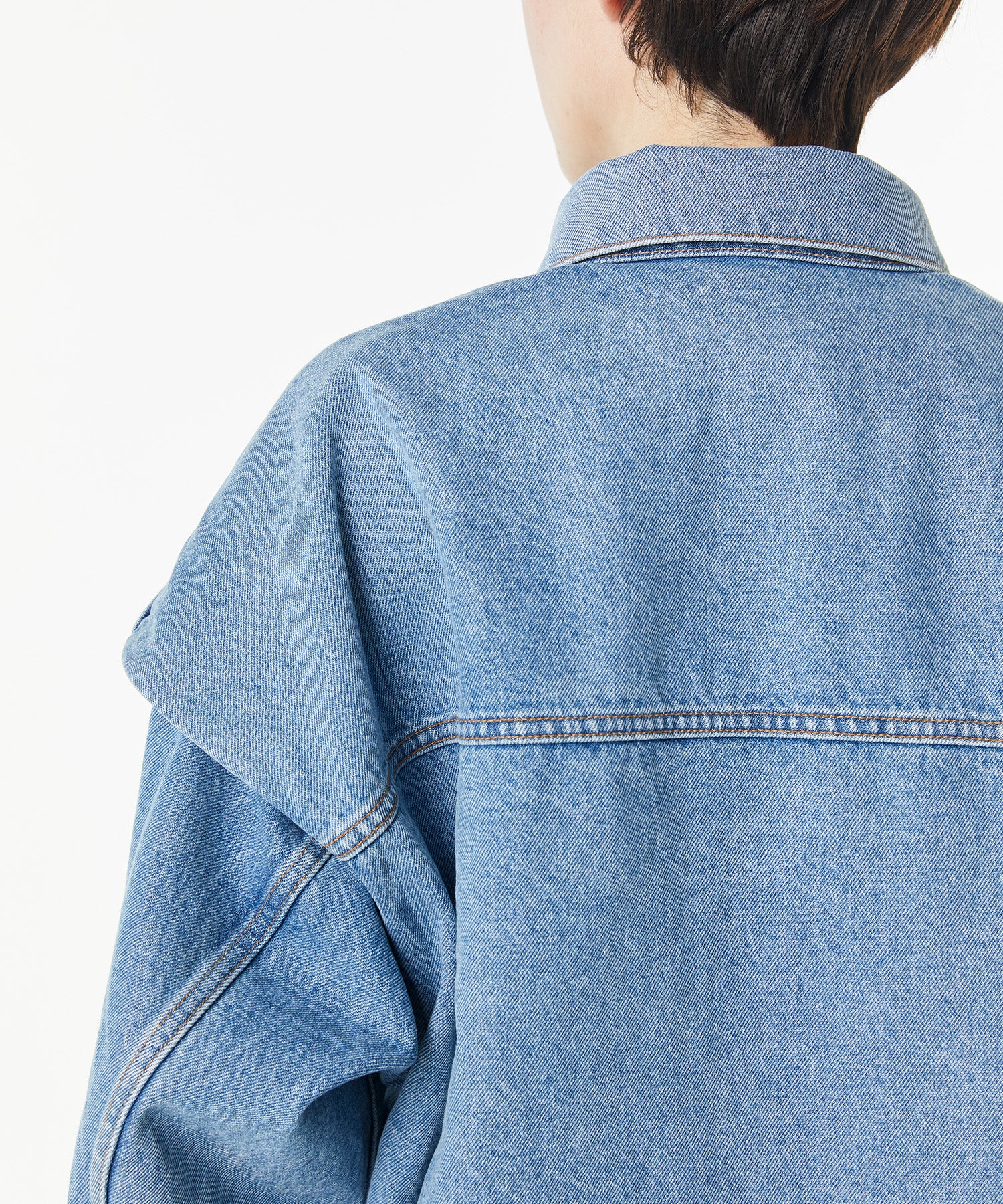 POWER SHOULDER DENIM JACKET LIGHT INDIGO
