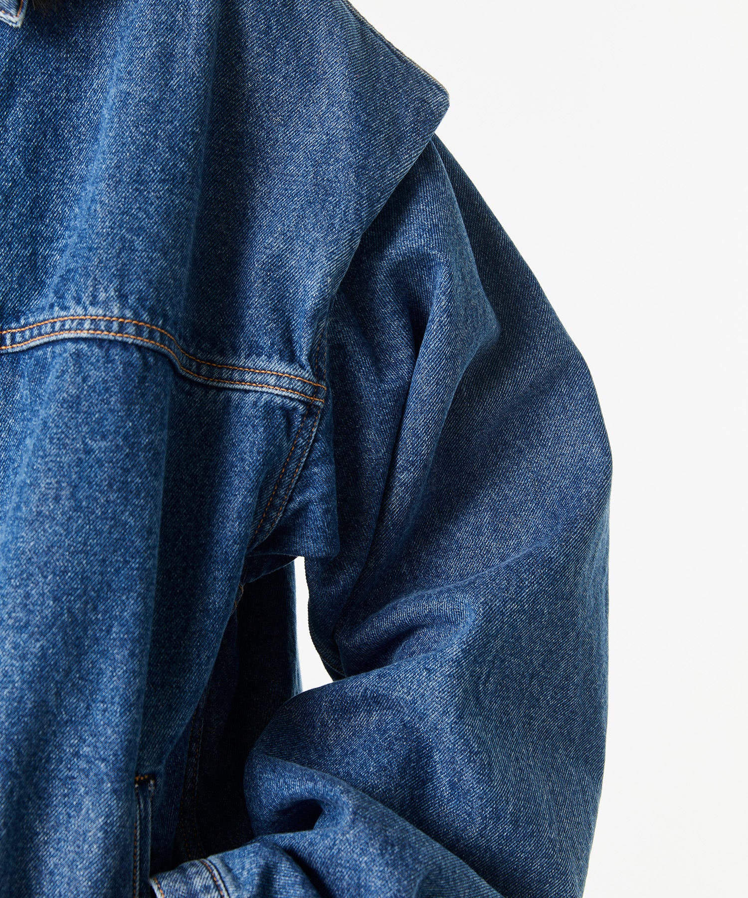POWER SHOULDER DENIM JACKET INDIGO